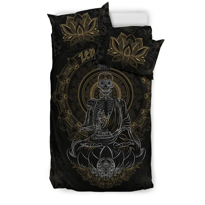 Earrings Zapps Clothing Skullistic Zen Meditating Skeleton Duvet Cover Set