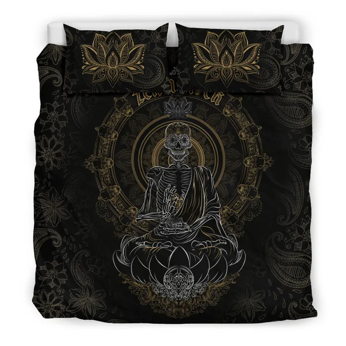 Earrings Zapps Clothing Skullistic Zen Meditating Skeleton Duvet Cover Set