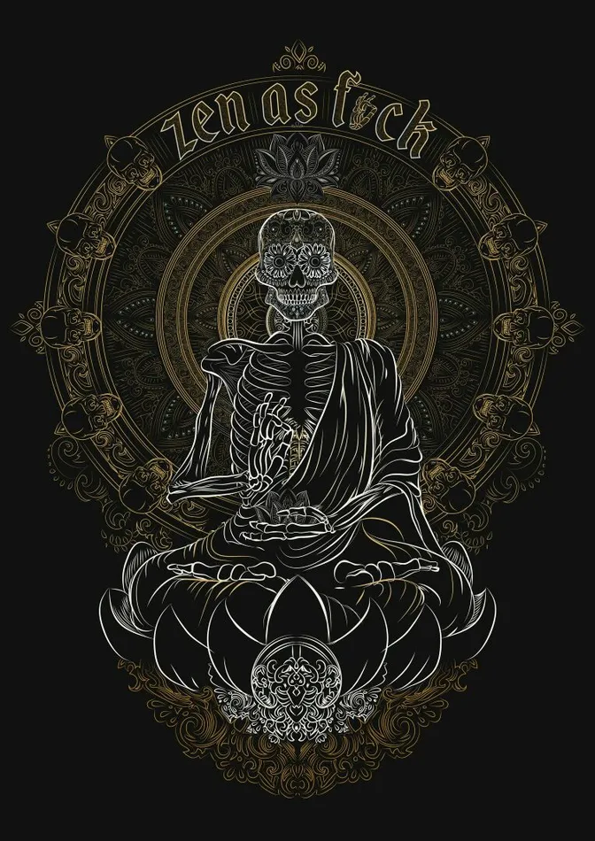 Earrings Zapps Clothing Skullistic Zen Meditating Skeleton Duvet Cover Set