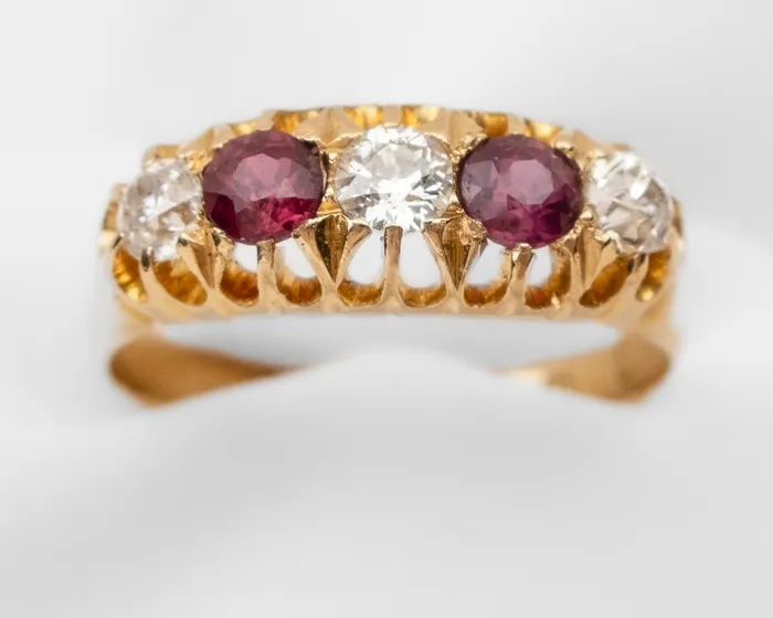 Edwardian Ruby Diamond Ring Isadoras A Rings