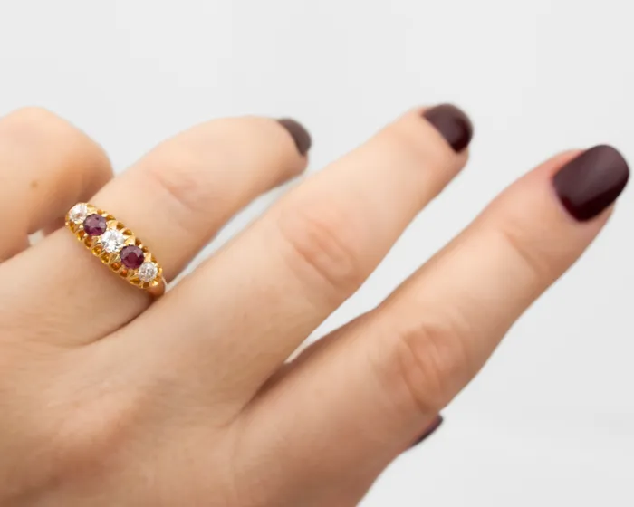 Edwardian Ruby Diamond Ring Isadoras A Rings