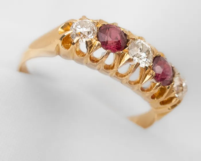 Edwardian Ruby Diamond Ring Isadoras A Rings