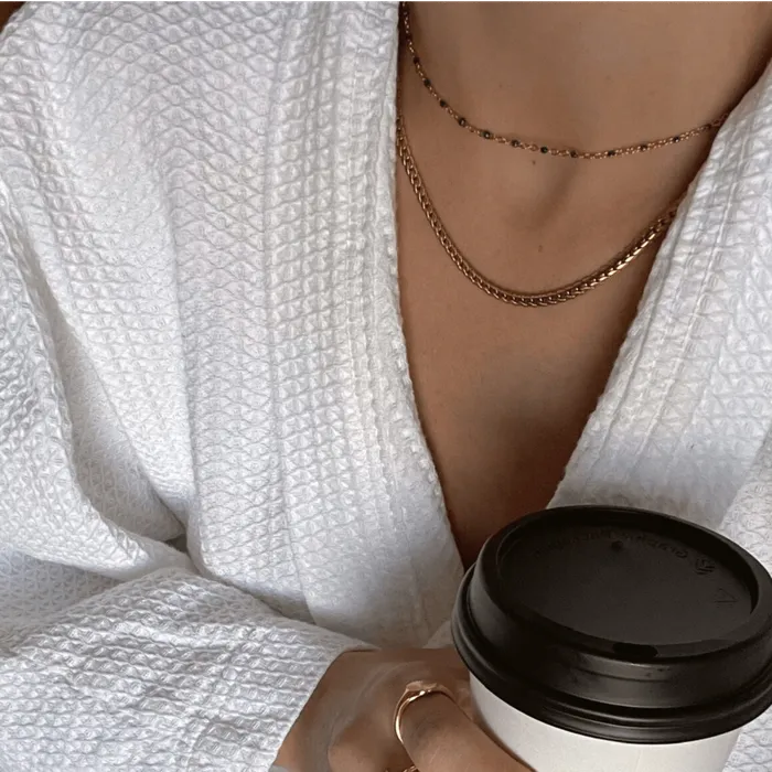 Ellie Vail Necklaces Evie Green Dainty Enamel Beaded Necklace