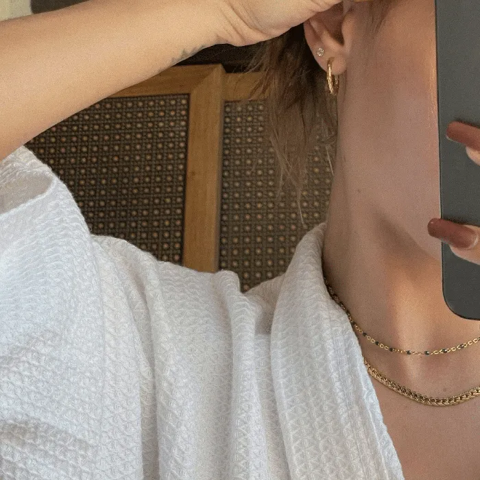 Ellie Vail Necklaces Evie Green Dainty Enamel Beaded Necklace