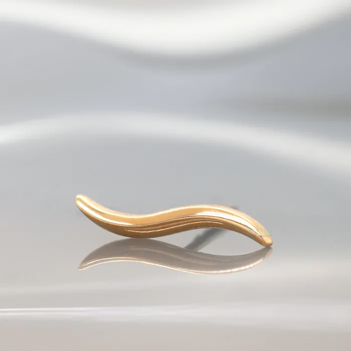 Ember Body Jewelry Earrings threadless Wavelength End in Gold