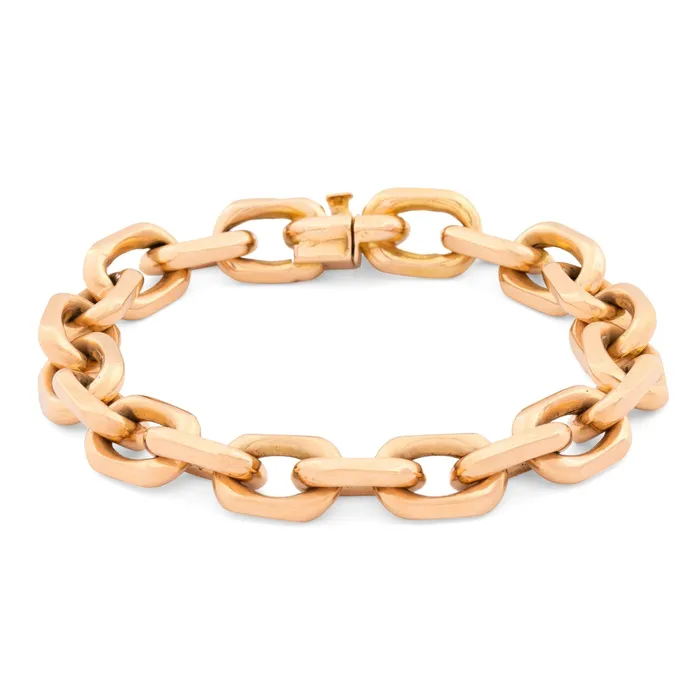 French 18K Rose Gold Link Bracelet Vintage Bracelets