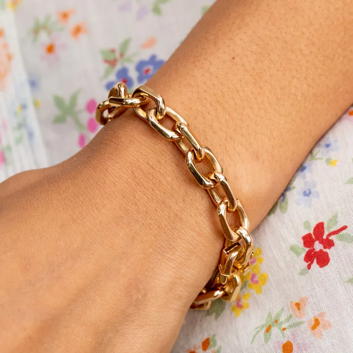 French 18K Rose Gold Link Bracelet Vintage Bracelets