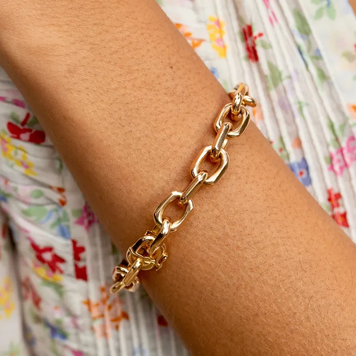 French 18K Rose Gold Link Bracelet Vintage Bracelets