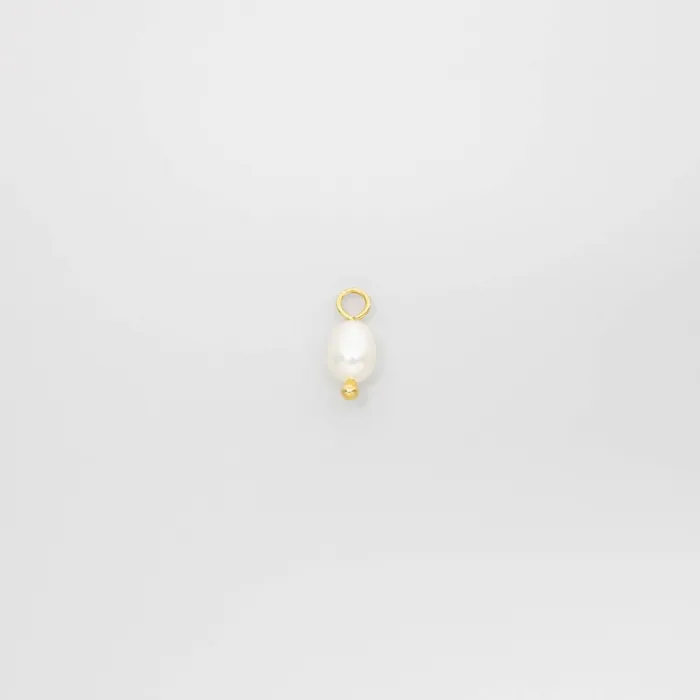 gemstone pearl hoop charms fejn DG Earrings