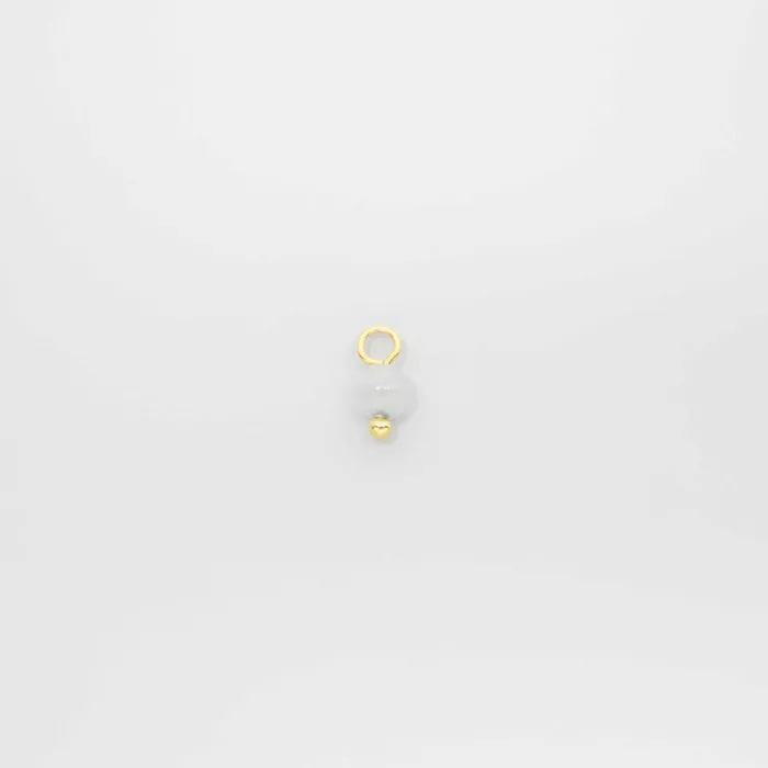 gemstone pearl hoop charms fejn DG Earrings