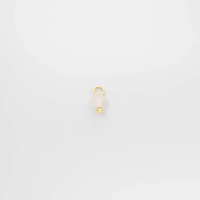 gemstone pearl hoop charms fejn DG Earrings