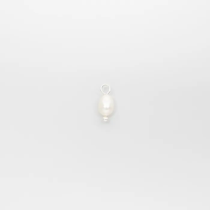 gemstone pearl hoop charms fejn DG Earrings