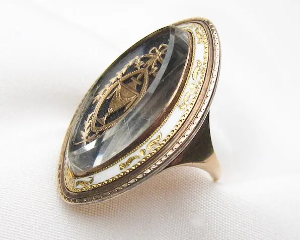 Georgian Rock Crystal Mourning Ring Isadoras LD Rings Georgian Rock Crystal Mourning Ring Isadoras LD Rings