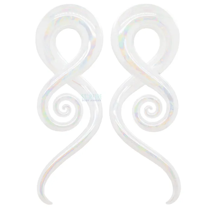 Glass Squids Oil Slick Milk Glassheart Glass Heart Studio Earrings