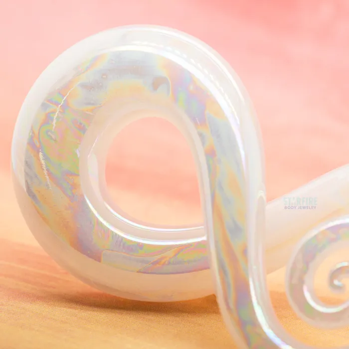 Glass Squids Oil Slick Milk Glassheart Glass Heart Studio Earrings