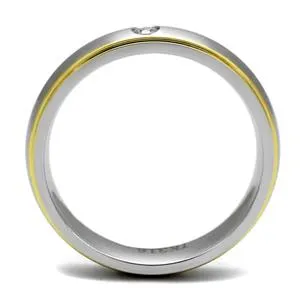 Green Rings CJE2938 Wholesale Mens Stainless Steel TwoTone IP Gold Clear AAA Grade CZ Ring Green Rings CJE2938 Wholesale Mens Stainless Steel TwoTone IP Gold Clear AAA Grade CZ Ring