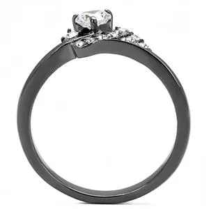 Green Rings CJE3203 Wholesale Womens Stainless Steel IP Light Black Clear AAA Grade CZ Ring Green Rings CJE3203 Wholesale Womens Stainless Steel IP Light Black Clear AAA Grade CZ Ring