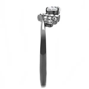 Green Rings CJE3203 Wholesale Womens Stainless Steel IP Light Black Clear AAA Grade CZ Ring Green Rings CJE3203 Wholesale Womens Stainless Steel IP Light Black Clear AAA Grade CZ Ring
