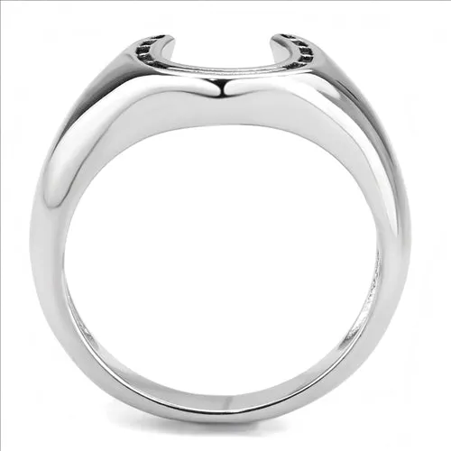 Green Rings CJE3619 Wholesale Mens Stainless Steel Horseshoe Ring Green Rings CJE3619 Wholesale Mens Stainless Steel Horseshoe Ring