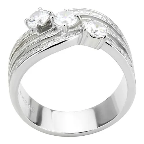 Green Rings CJE3633 Wholesale Womens Stainless Steel AAA Grade CZ Clear Three Stone Ring Green Rings CJE3633 Wholesale Womens Stainless Steel AAA Grade CZ Clear Three Stone Ring