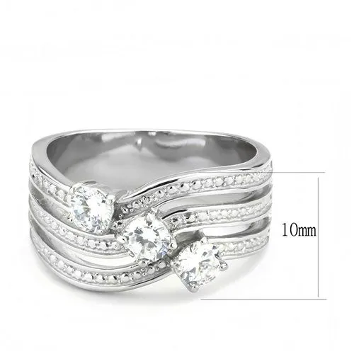 Green Rings CJE3633 Wholesale Womens Stainless Steel AAA Grade CZ Clear Three Stone Ring Green Rings CJE3633 Wholesale Womens Stainless Steel AAA Grade CZ Clear Three Stone Ring