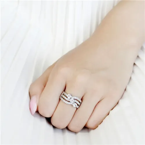 Green Rings CJE3633 Wholesale Womens Stainless Steel AAA Grade CZ Clear Three Stone Ring Green Rings CJE3633 Wholesale Womens Stainless Steel AAA Grade CZ Clear Three Stone Ring