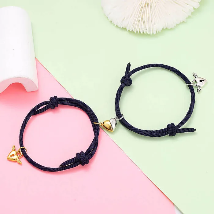 Half Heart Bracelets for Couples worldnetgifts Necklaces