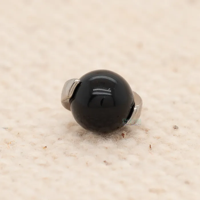 Industrial Strength IS Earrings 4mm 2 Prong Natural Stone Ball Threaded End BO Black Onyx Industrial Strength IS Earrings 4mm 2 Prong Natural Stone Ball Threaded End BO Black Onyx