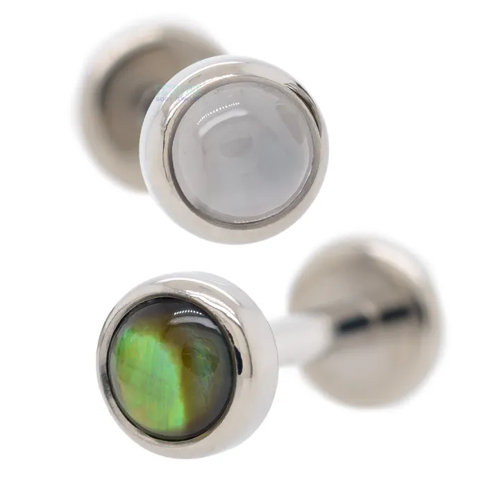 Industrial Strength IS Earrings 4mm BezelSet Natural Stone on Flatback