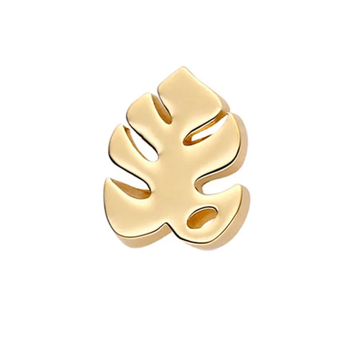 Industrial Strength IS Monstera Threaded End in Gold Earrings