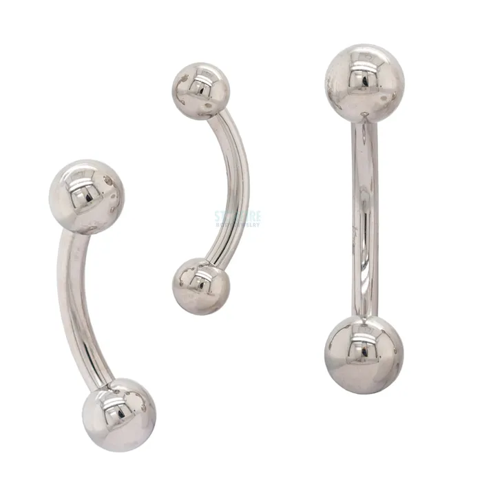 Industrial Strength IS Titanium Curved Barbell 6 ga Earrings