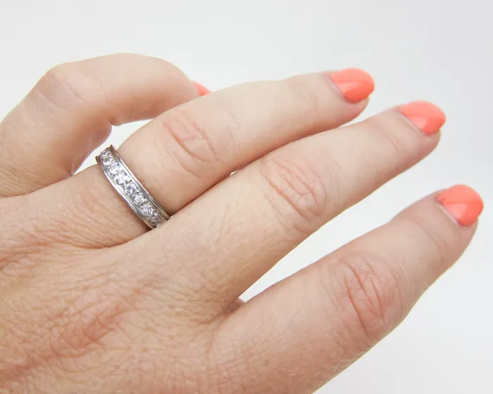 Isadoras A Art Deco White Gold Diamond Eternity Band Rings