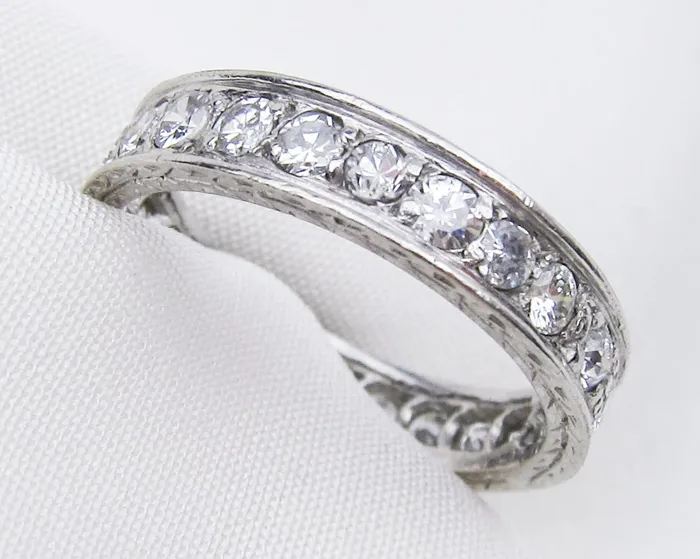 Isadoras A Art Deco White Gold Diamond Eternity Band Rings