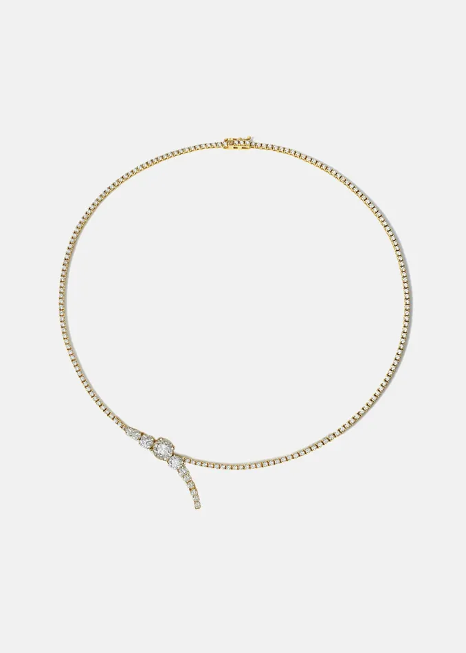 KATKIMfinejewelry Diamond Serif Eternity Necklace Necklaces