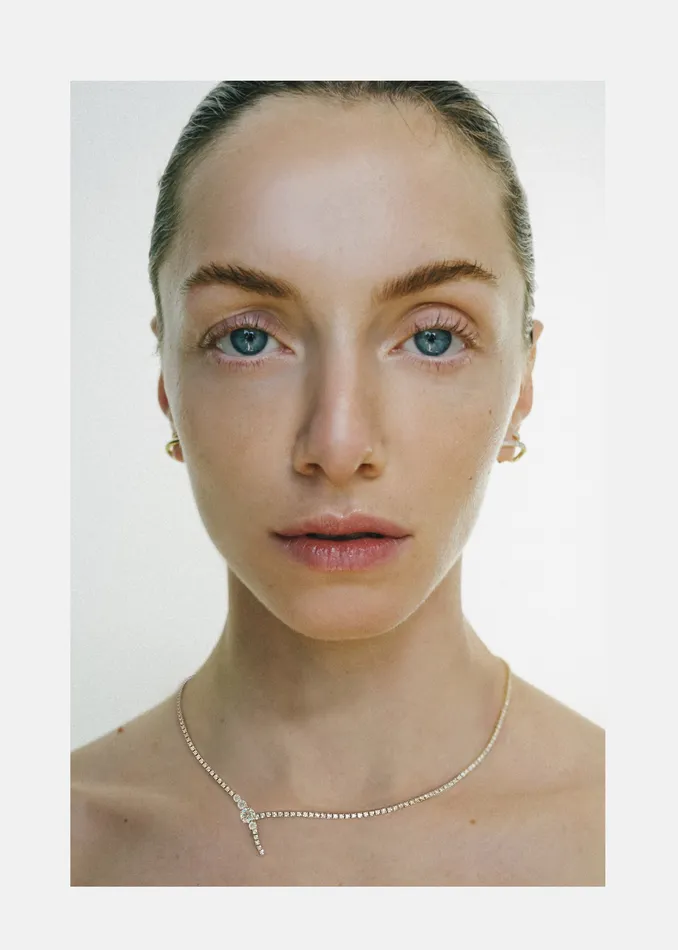 KATKIMfinejewelry Diamond Serif Eternity Necklace Necklaces
