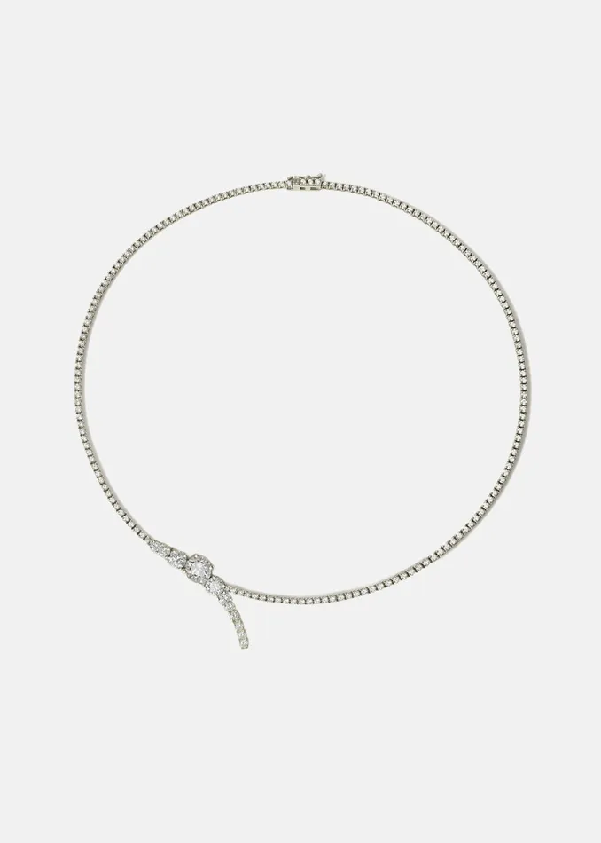 KATKIMfinejewelry Diamond Serif Eternity Necklace Necklaces