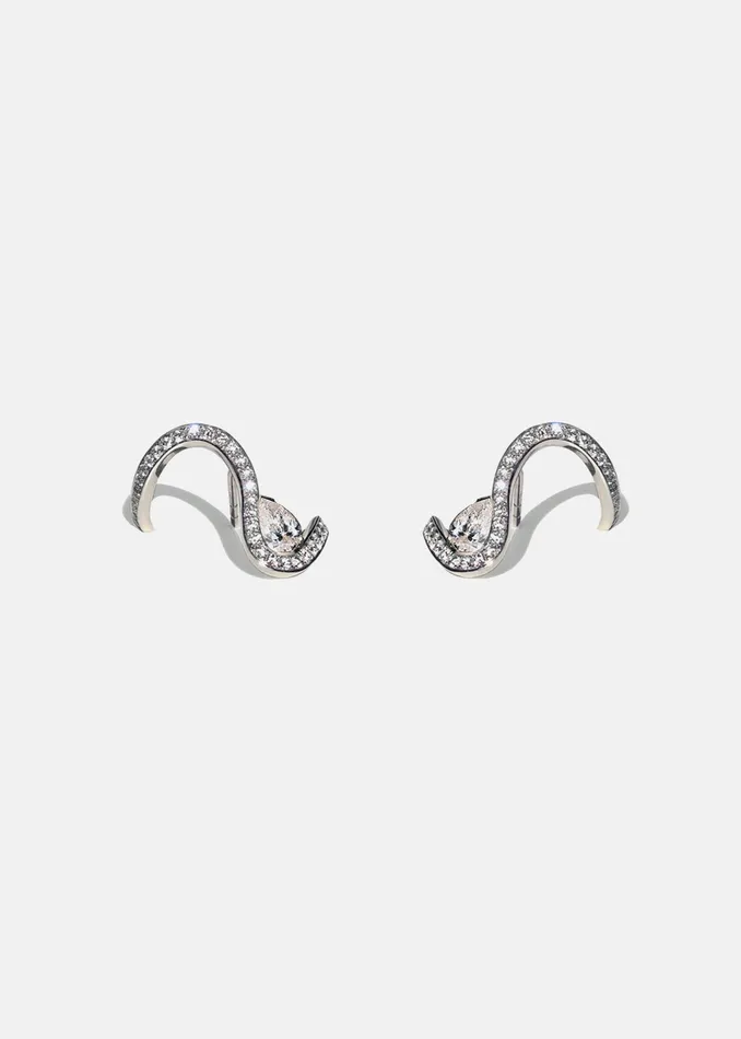 KATKIMfinejewelry Diamond Trace Pav Earring Earrings