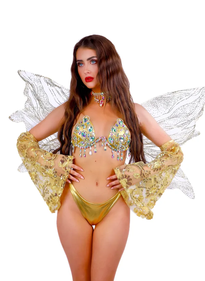 Large Gold Glitter Fairy Wings THE LUMI SHOP Necklaces Large Gold Glitter Fairy Wings THE LUMI SHOP Necklaces