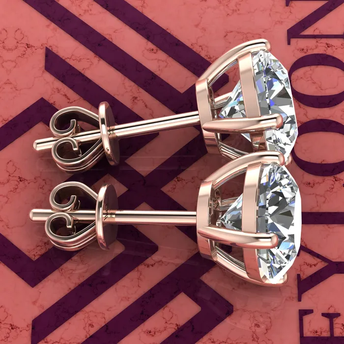 Leyloon Jewelry 5 CT x2 Round Cut Stud D Color Basket Moissanite Earrings Earrings