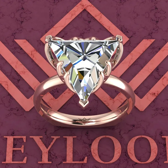 Leyloon Jewelry Rings 6 Carat Triangle Cut Tulip Set 9 Prong Solitaire Euro Shank D Color Moissanite Ring
