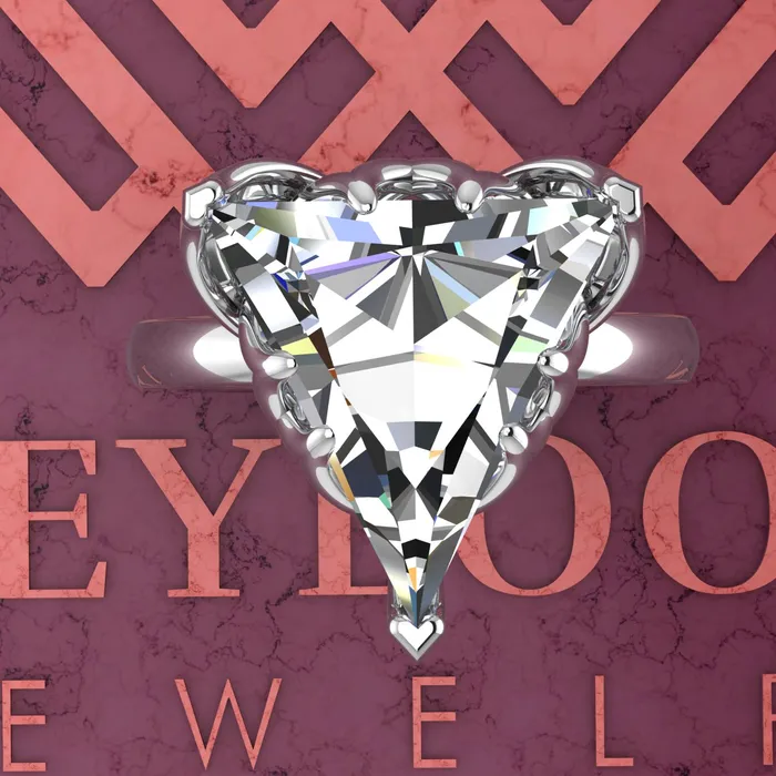 Leyloon Jewelry Rings 6 Carat Triangle Cut Tulip Set 9 Prong Solitaire Euro Shank D Color Moissanite Ring