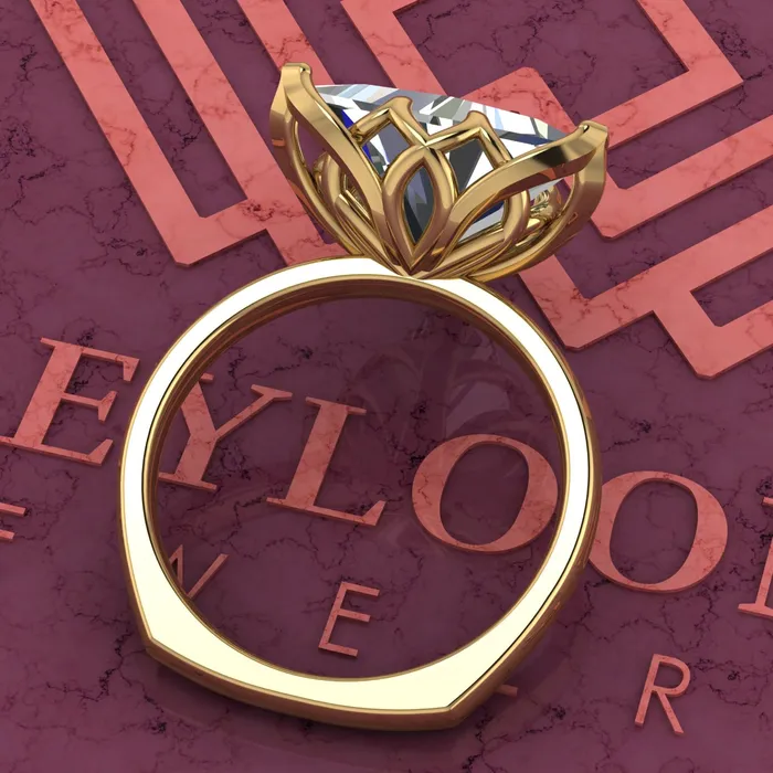 Leyloon Jewelry Rings 6 Carat Triangle Cut Tulip Set 9 Prong Solitaire Euro Shank D Color Moissanite Ring