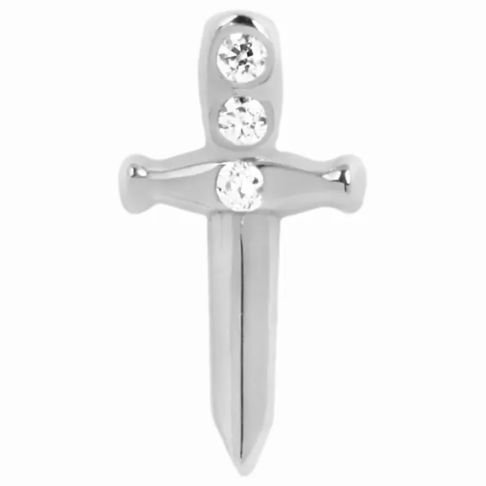 Maya Jewelry Earrings threadless Choose Your Weapon End in Gold with CZs
