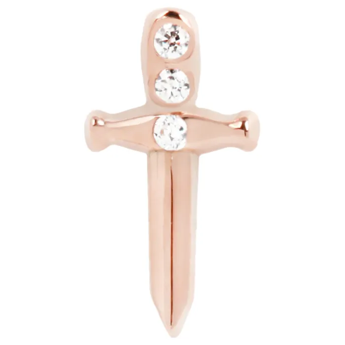 Maya Jewelry Earrings threadless Choose Your Weapon End in Gold with CZs