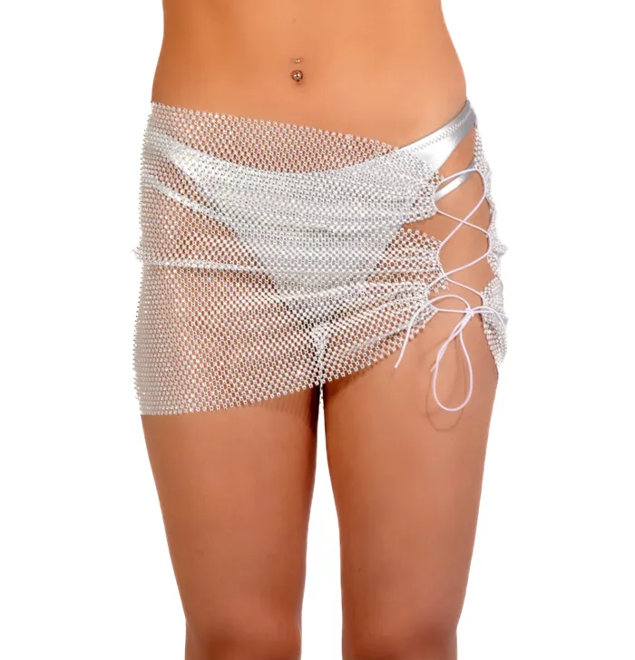 Mesh Fishnet Skirt White Cross Tie THE LUMi SHOP Necklaces