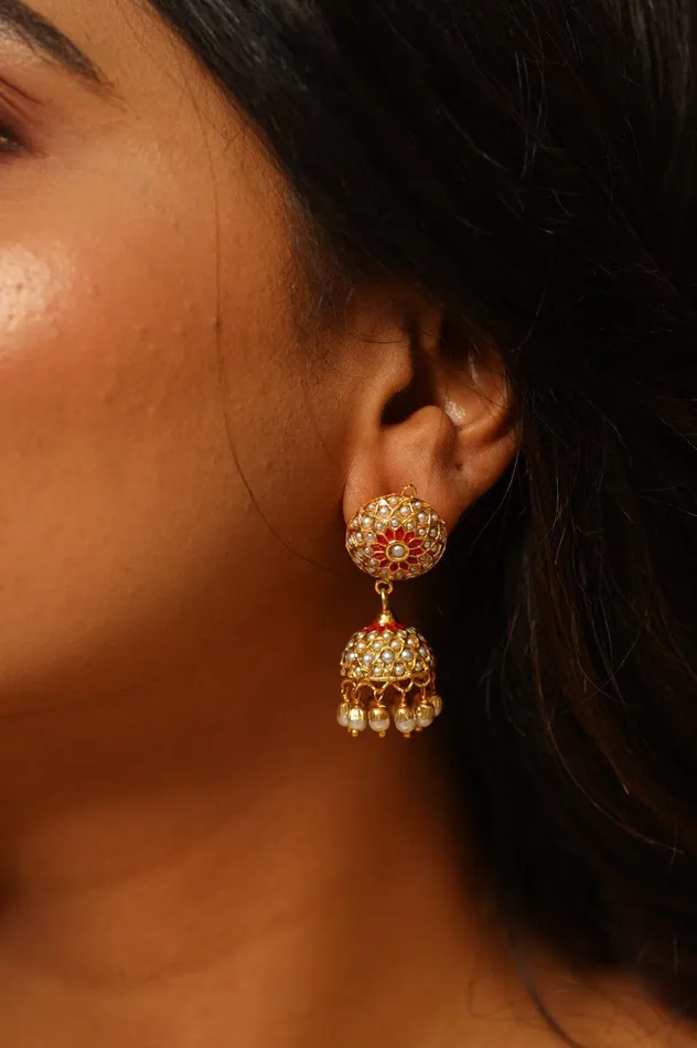 Mini Sona Moti Jhumki attrangi Earrings