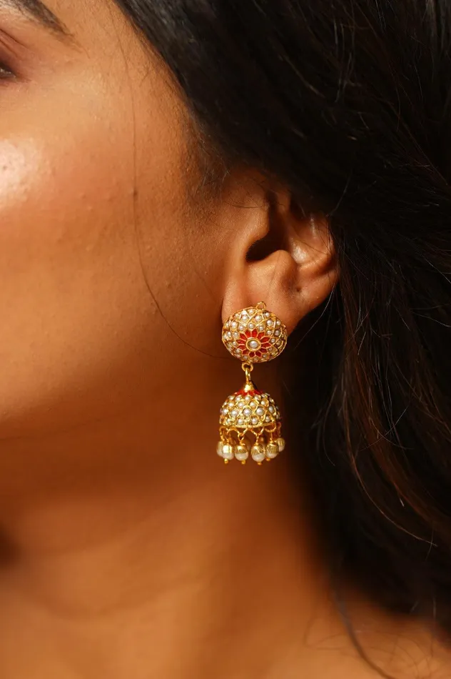 Mini Sona Moti Jhumki attrangi Earrings