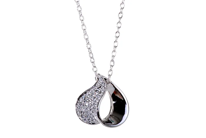 N7132 Elegant Loop Rhodium Plated Swarovski Crystal Pendant Necklace Red Necklaces N7132 Elegant Loop Rhodium Plated Swarovski Crystal Pendant Necklace Red Necklaces