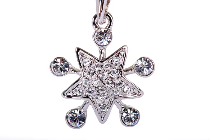 N7148 Abstract Star Rhodium Plated Swarovski Elements Pendant Necklace Red Necklaces N7148 Abstract Star Rhodium Plated Swarovski Elements Pendant Necklace Red Necklaces
