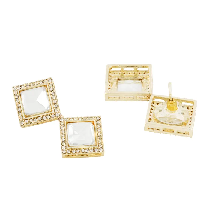 Necklaces Teejh Moksha Light Gold Uncut Stone Necklace Set Teejh